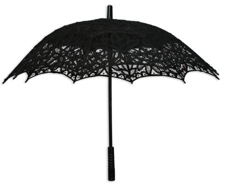 Battenberg Lace Parasol - Black