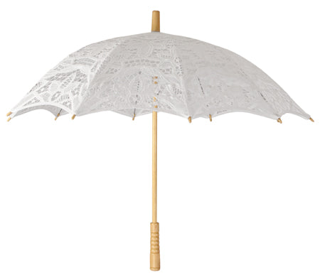 Battenberg Lace Parasol - White