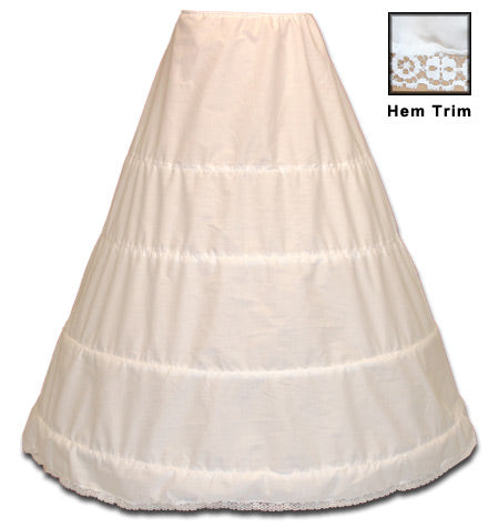 Four Bone Hoop Underskirt - White