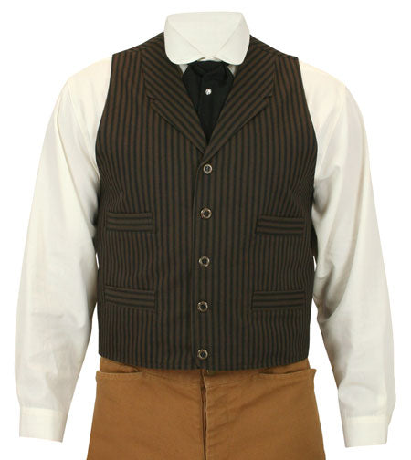 Ferndale Striped Vest - Brown/Navy