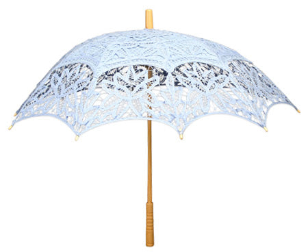Battenberg Lace Parasol - Light Blue