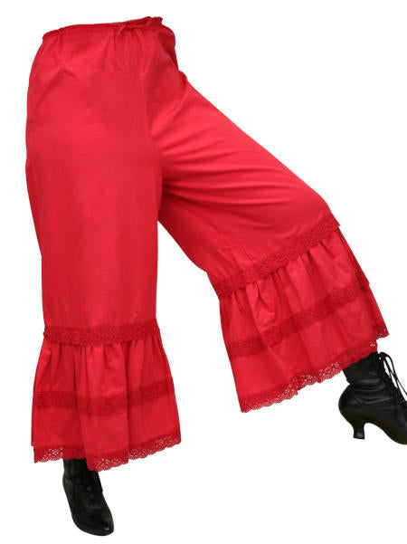 Traditional Victorian Bloomers - Red Cotton