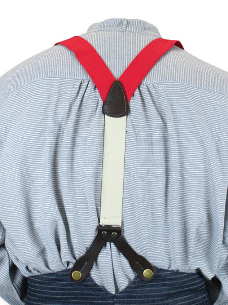 Stagecoach Y-Back Suspenders - Red Canvas (Long)