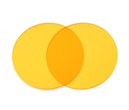 One Pair Flat 50mm Acrylic Lenses - Yellow