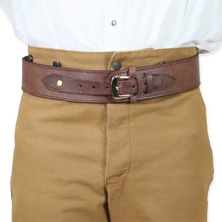 (.44/.45 cal) High-Rider Western Cartridge Belt - Plain Chocolate Leather