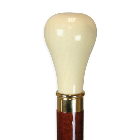 Faux Ivory Walking Stick - Gold Tone