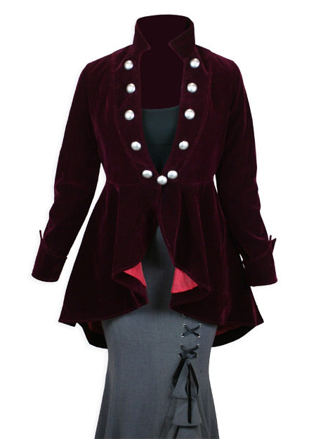 Velvet Tailcoat - Burgundy