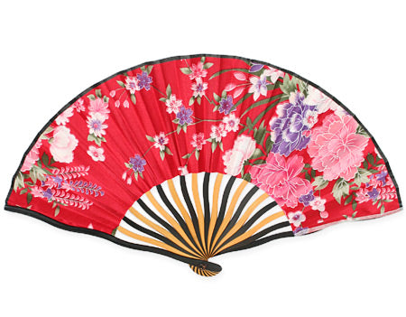 Rose Red Satin Fan