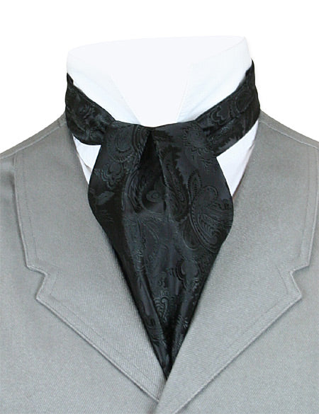 Opulent Paisley Ascot - Black