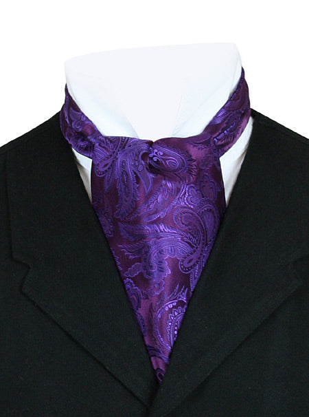 Opulent Paisley Ascot - Plum