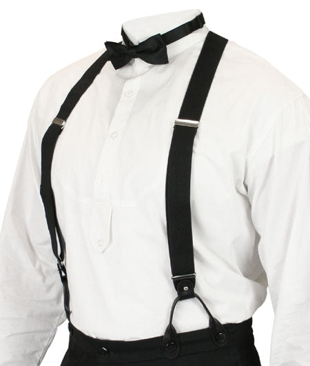 Elastic Convertible Suspenders - Black