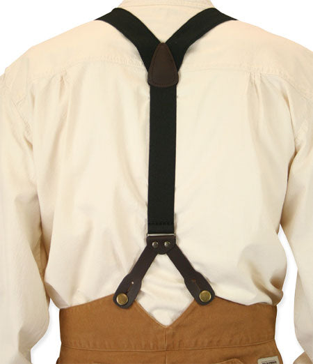 BLACK Stagecoach Y-Back Suspenders (Long)