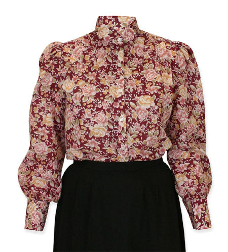 Somerset Blouse - Burgundy Floral