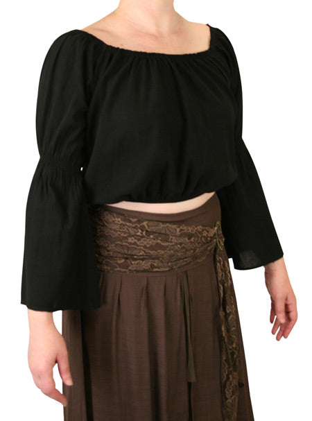 Elspeth Peasant Top - Black