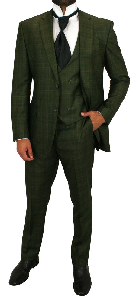 Garrett Plaid Suit - Olive