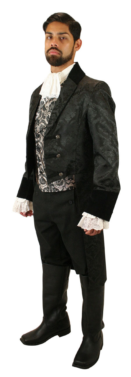 Sovereign Regency Tailcoat - Black Brocade