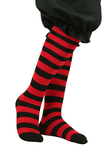 Striped Stockings - Red/Black Thigh Highs