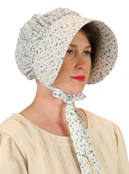 Cotton Bonnet - Blue Floret