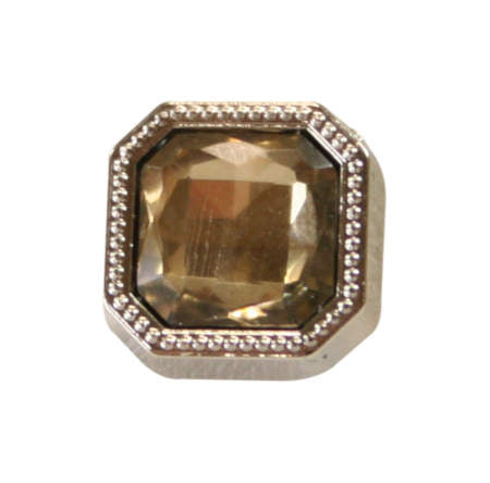 Silver Square Tie Tack - Topaz