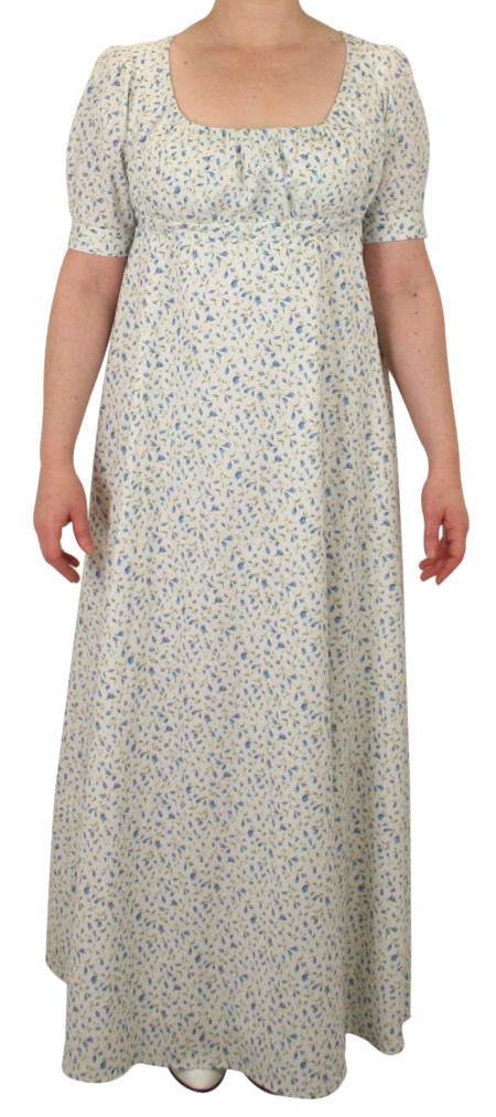 Rebecca Regency Dress - Blue Floret
