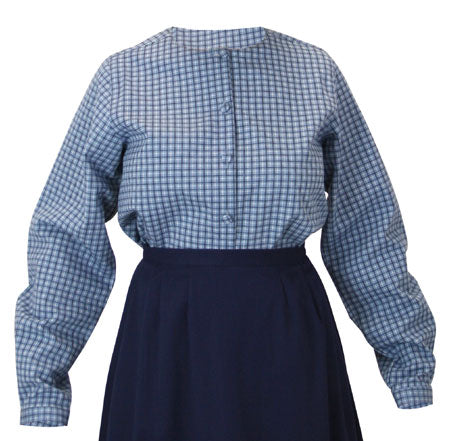 Greta Blouse - Blue Plaid