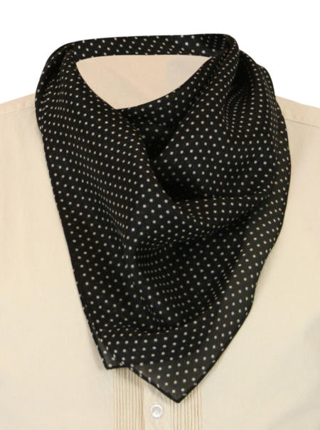 Premium Silk Polka Dot Neckerchief - Black