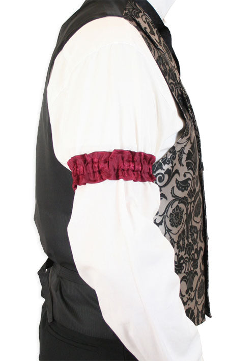 Satin Sleeve Garters - Black Cherry (One Pair)