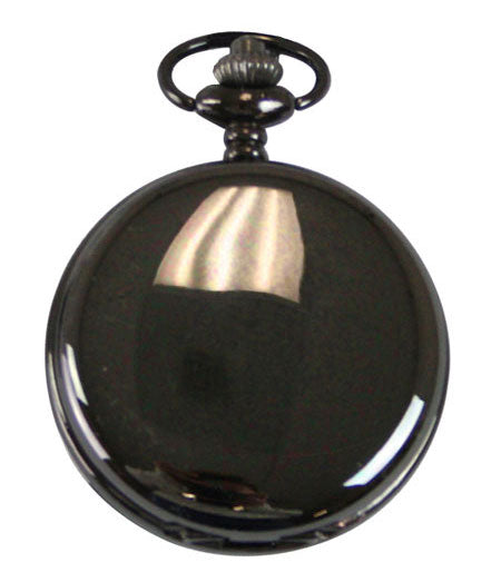 Black Pearl Quartz Pocket Watch with Chain