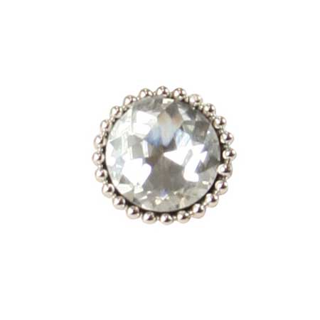 Silver Beaded Tie Tack - Diamond