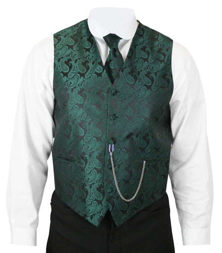 Fontaine Vest and Tie Set - Forest Green