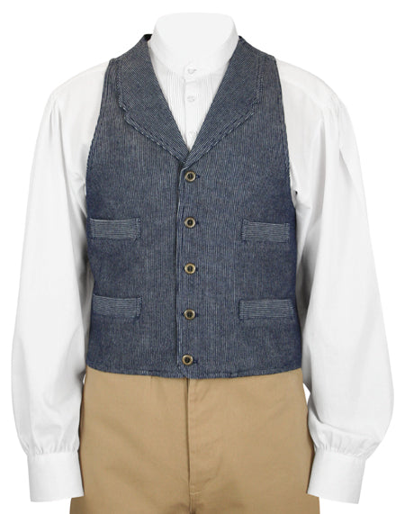 Ezra Work Vest - Navy Stripe