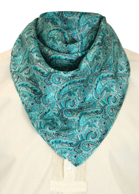 Premium Silk Paisley Neckerchief - Teal