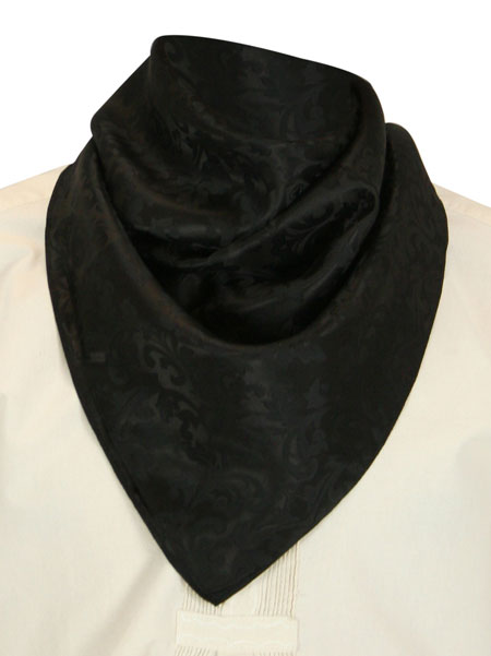 Premium Silk Blend Neckerchief - Black Jacquard