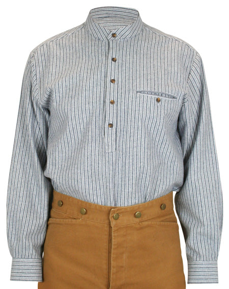 Galway Flannel Work Shirt - Grey Stripe
