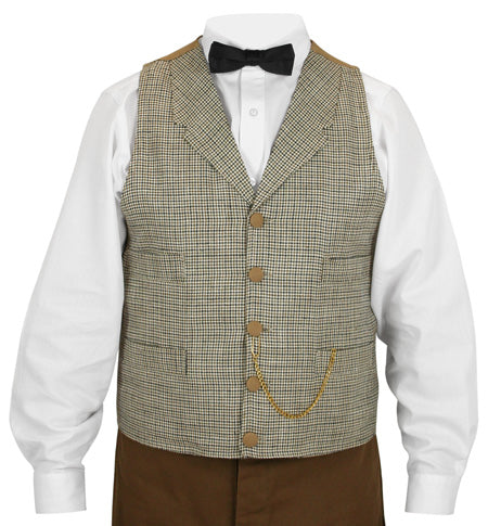 Bonner Vest - Tan Houndstooth