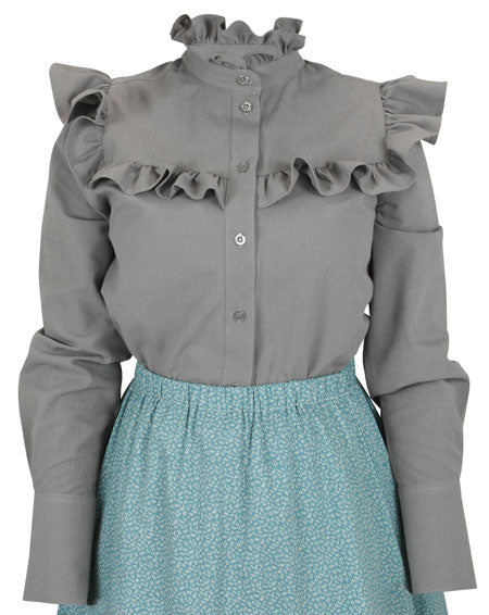 Selma Ruffle Blouse - Gray