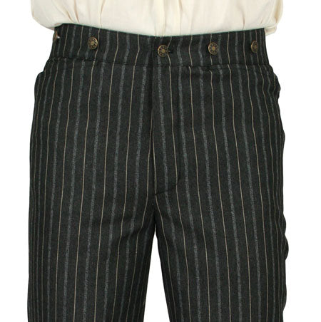 Preston Striped Trousers - Black