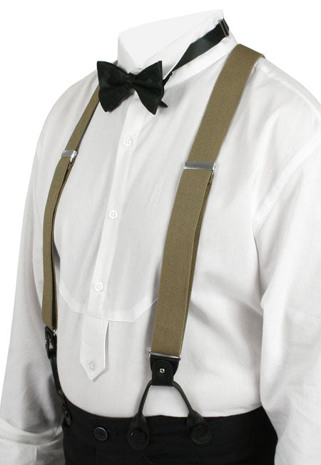 Taupe Elastic Convertible Suspenders (Long)