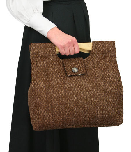 Small Carpetbag - Brown Basketweave