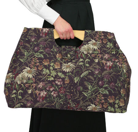 Large Carpetbag - Plum Floral