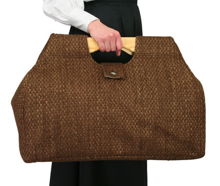 Large Carpetbag - Brown Basketweave