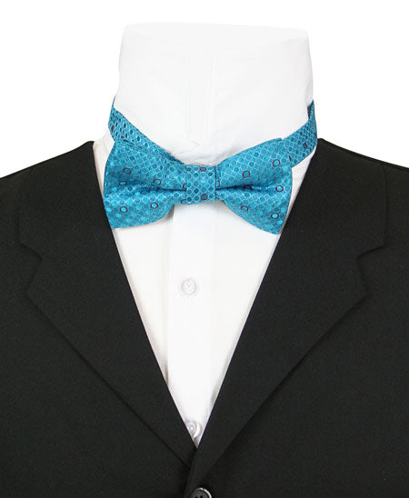 Mens Bow Tie - Teal Circles
