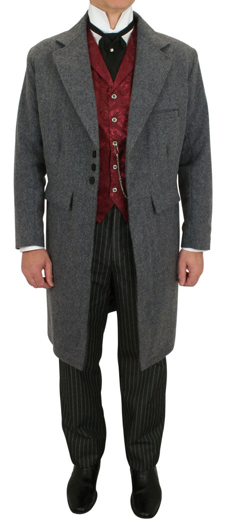 100% Wool Frock Coat - Gray
