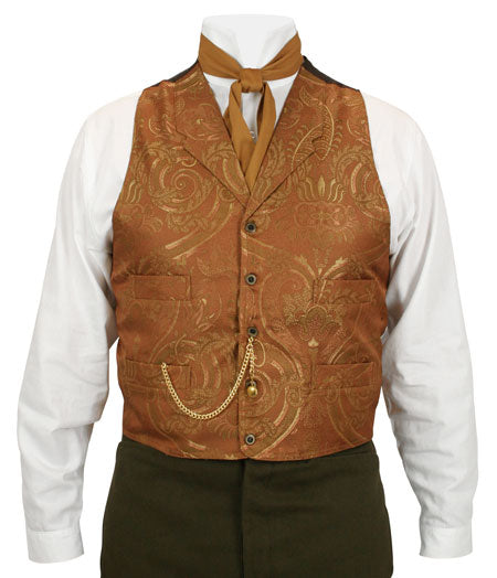 Randolph Brocade Vest - Brown