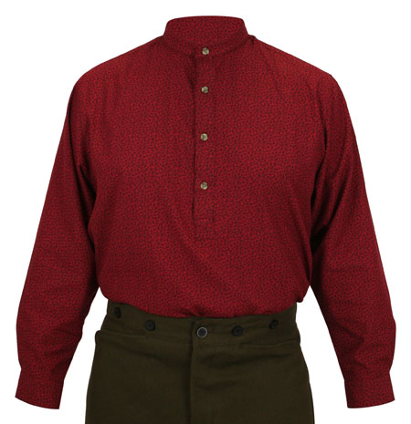 Trimble Shirt - Dark Red Leaf