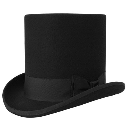 Lincoln Tall Crown Top Hat - Black