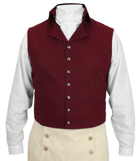 Granville Regency Vest - Burgundy