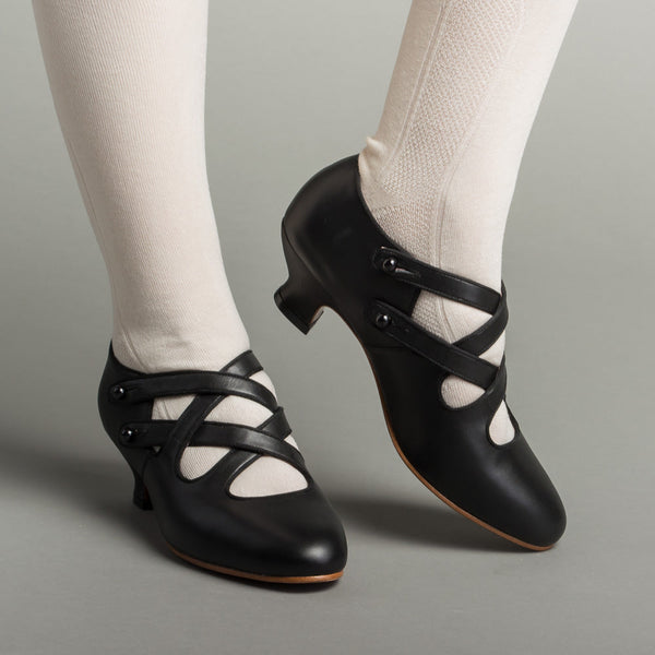 Astoria Edwardian Leather Shoes (Black)