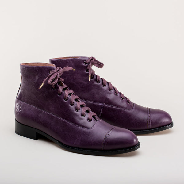 Noble Men's Vintage Lace-Up Boots (Purple)