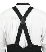 Black Elastic X-Back Braces (Long)